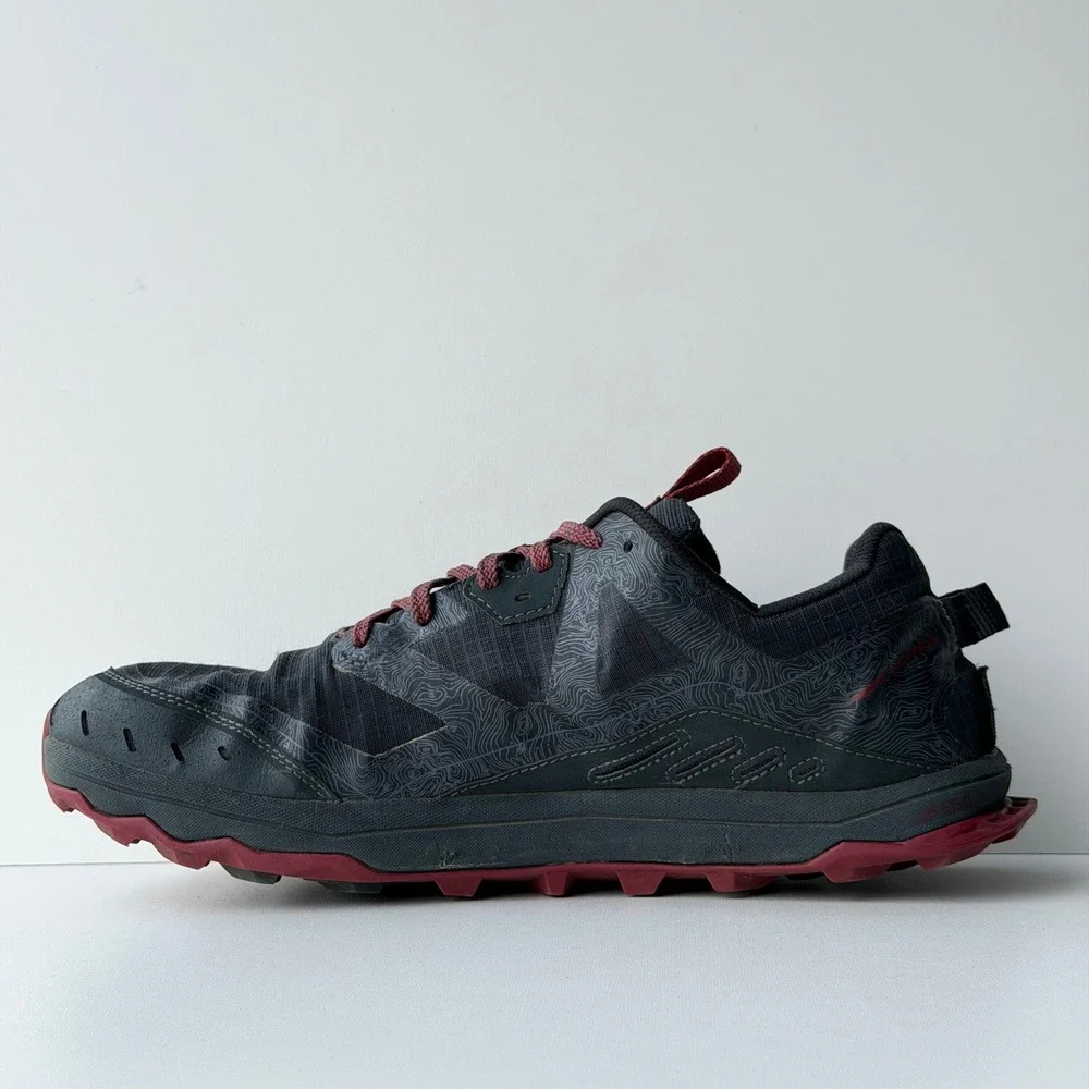 Altra Lone Peak 6 Trail Running Shoes Mens 10.5 Charcoal Red Low Top Hiking